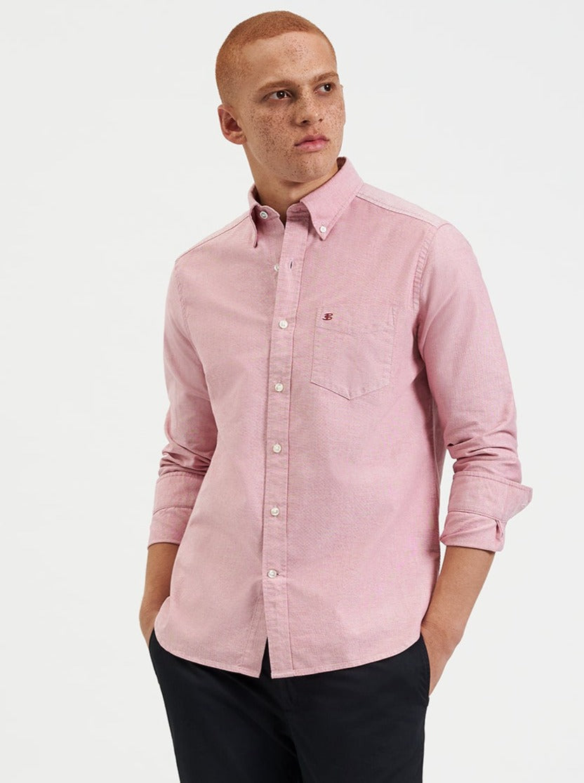 Chemises Ben Sherman Brighton Oxford Organic Rouge Clair | ECF-58995870